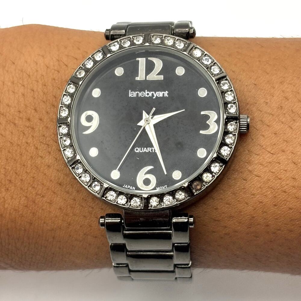 Silver & Black Men's Lane Bryant Watch